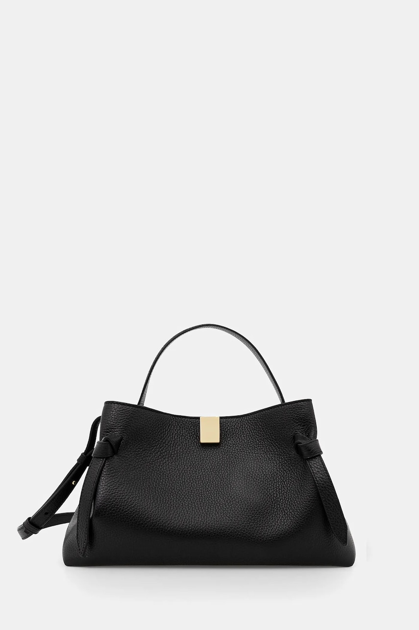 Yuzefi geanta de piele GYOZA culoarea negru, YUZCO-HB-GZ-L034