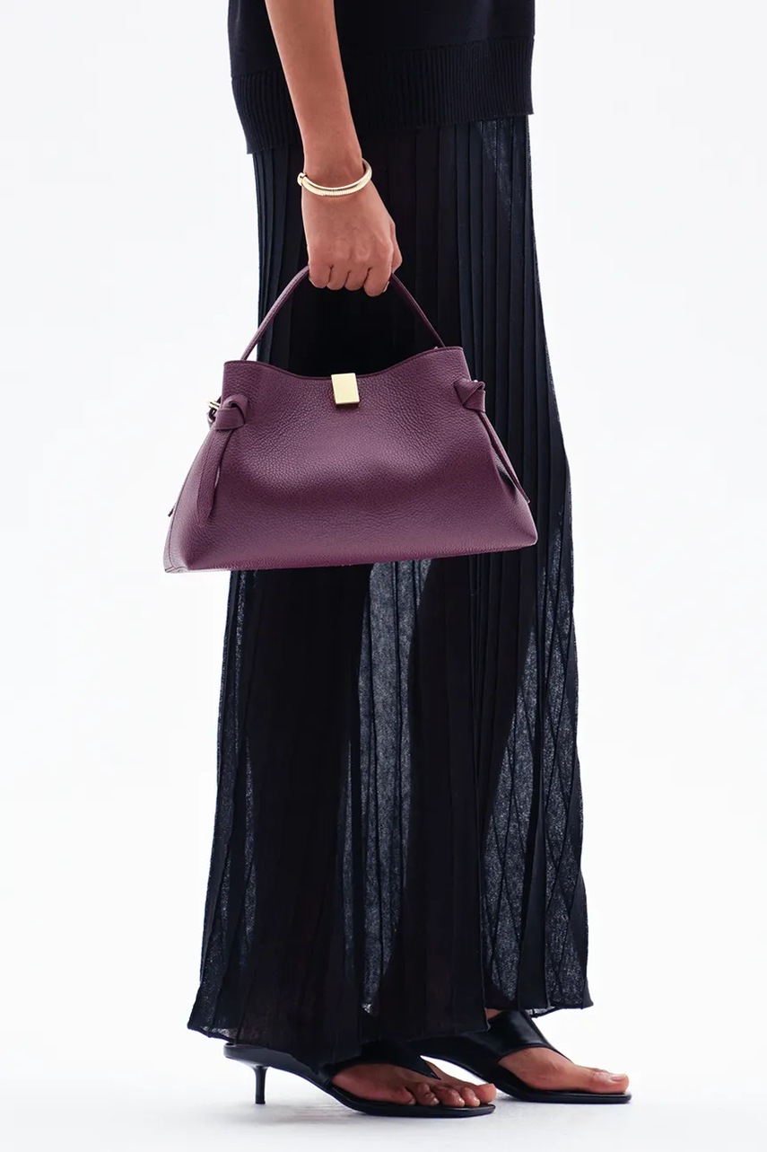 Δερμάτινη τσάντα Yuzefi GYOZA χρώμα: μπορντό, YUZRS25-HB-GZ-L049 φωτογραφία