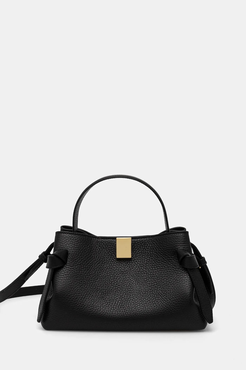 Yuzefi geantă de piele GYOZA MINI culoarea negru, YUZCO-HB-MGZ-L034