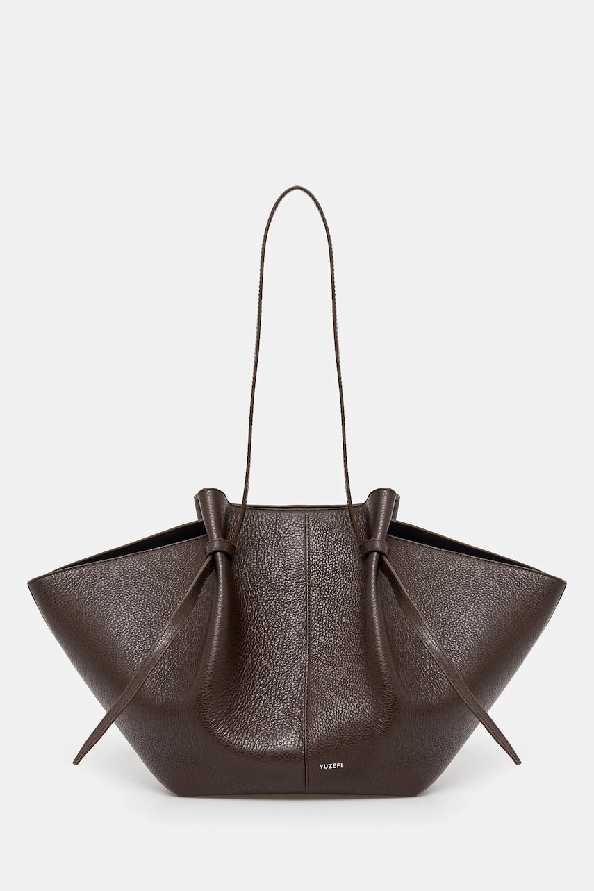 Yuzefi geantă de piele LARGE MOCHI culoarea maro, YUZCO-HB-LM-L038