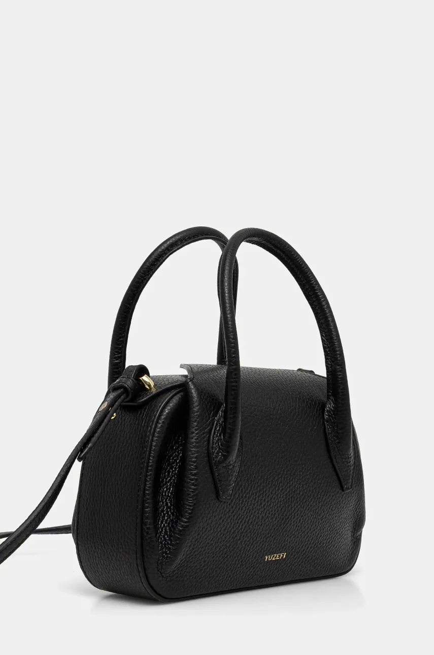 Кожаная сумочка Yuzefi OYSTER MINI DUFFLE цвет чёрный YUZCO-HB-MOYD-L034 Кожаная сумочка Yuzefi OYSTER MINI DUFFLE цвет чёрный YUZCO-HB-MOYD-L034