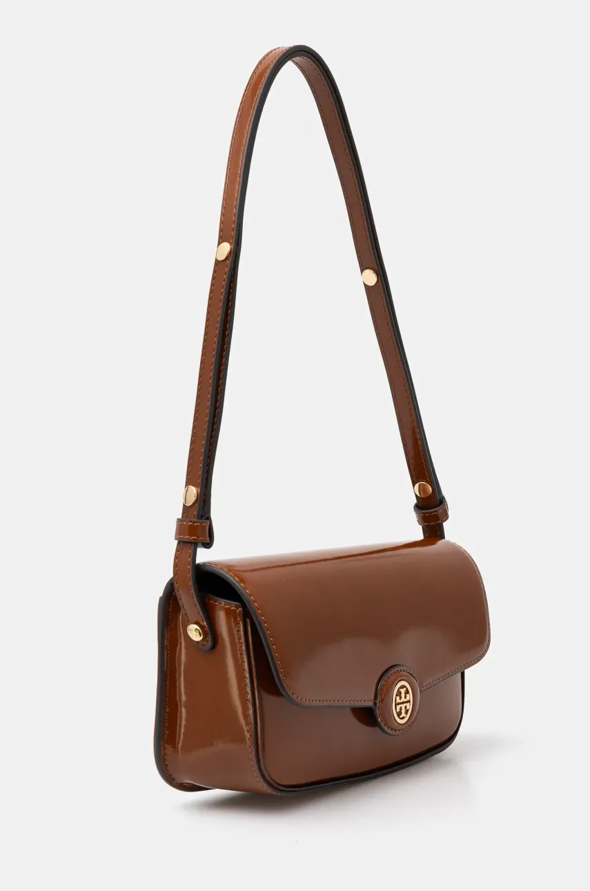 Кожаная сумочка Tory Burch Robinson цвет коричневый 161831.223 Кожаная сумочка Tory Burch Robinson цвет коричневый 161831.223