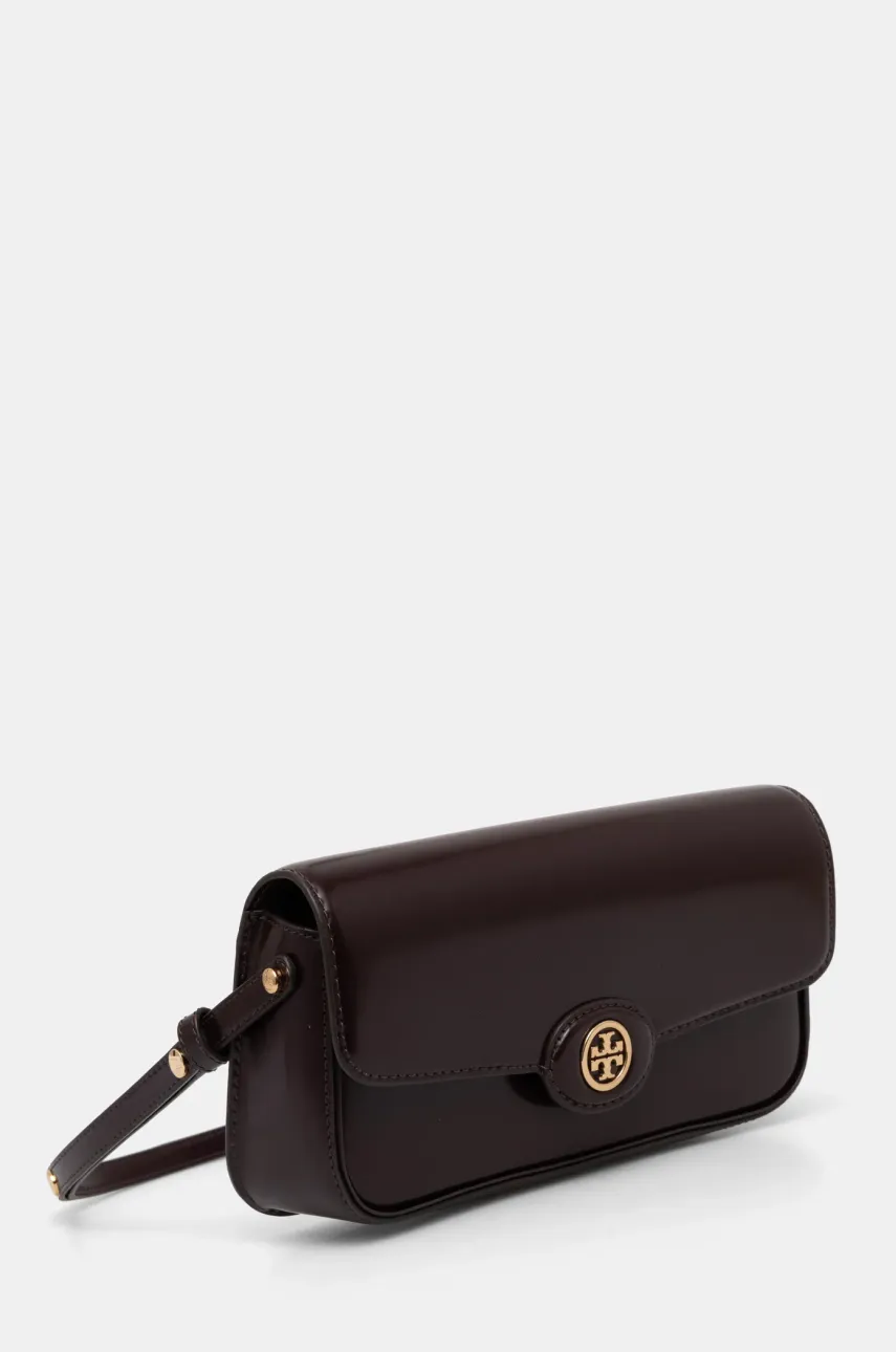 Кожаная сумочка Tory Burch Robinson цвет бордовый 161938.616 Кожаная сумочка Tory Burch Robinson цвет бордовый 161938.616