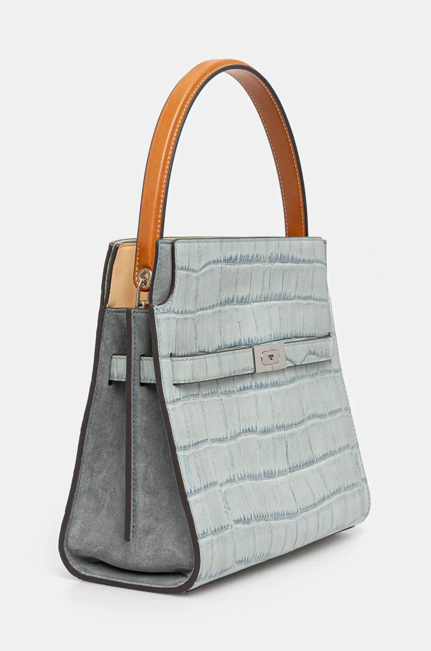 Кожаная сумочка Tory Burch Lee Radziwill цвет бирюзовый 162445.400 Кожаная сумочка Tory Burch Lee Radziwill цвет бирюзовый 162445.400