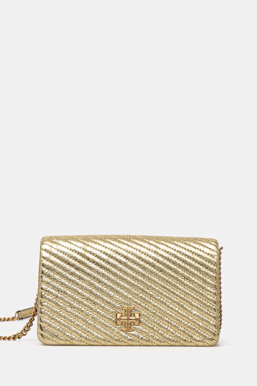 Tory Burch poseta de piele Kira culoarea auriu, 162140.700 Tory Burch poseta de piele Kira culoarea auriu, 162140.700