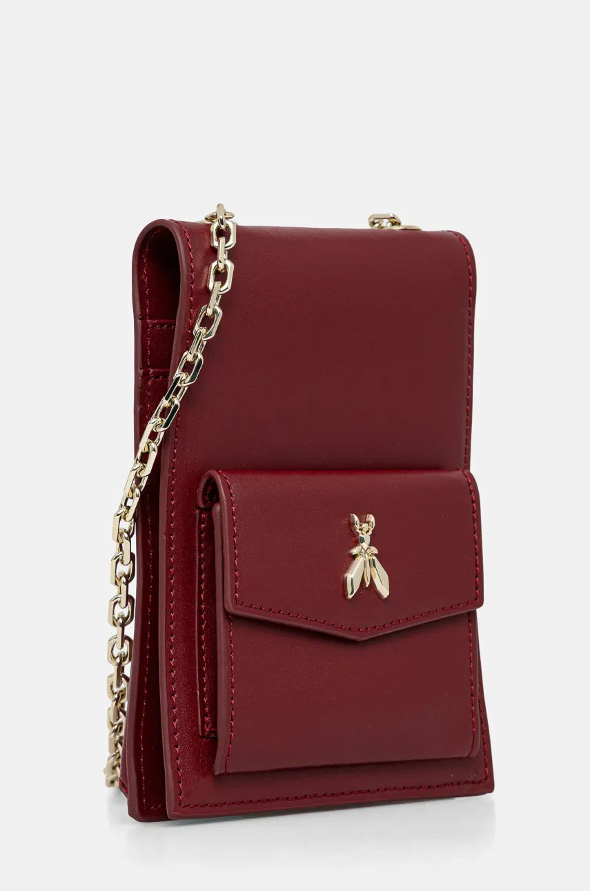 Кожаная сумочка Patrizia Pepe цвет бордовый 2Q0007 L061 Кожаная сумочка Patrizia Pepe цвет бордовый 2Q0007 L061