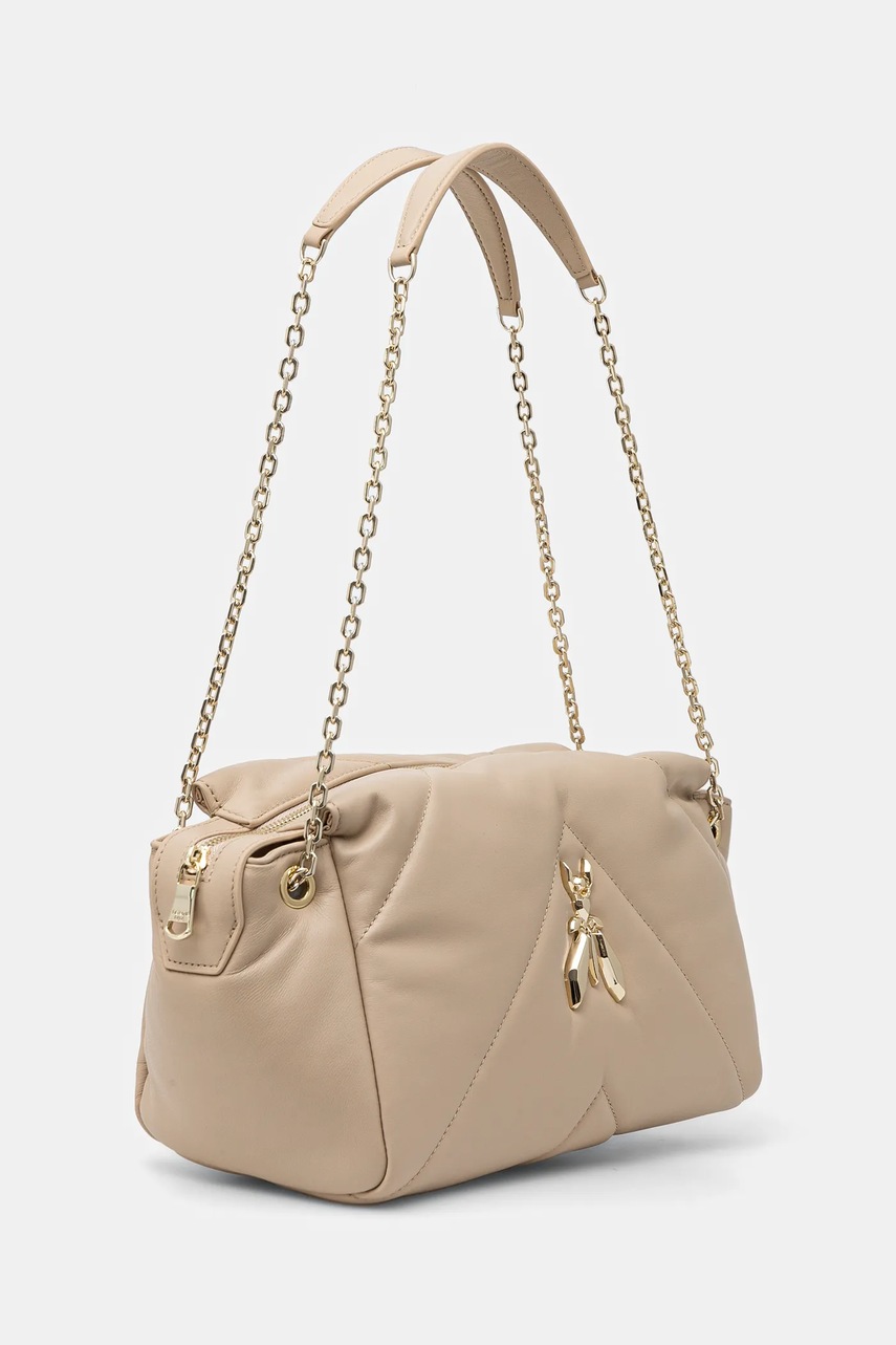 Кожаная сумочка Patrizia Pepe цвет бежевый 8B0197 L113 Кожаная сумочка Patrizia Pepe цвет бежевый 8B0197 L113