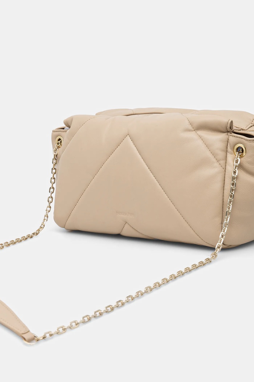 Δερμάτινη τσάντα Patrizia Pepe χρώμα: μπεζ, 8B0197 L113 φωτογραφία