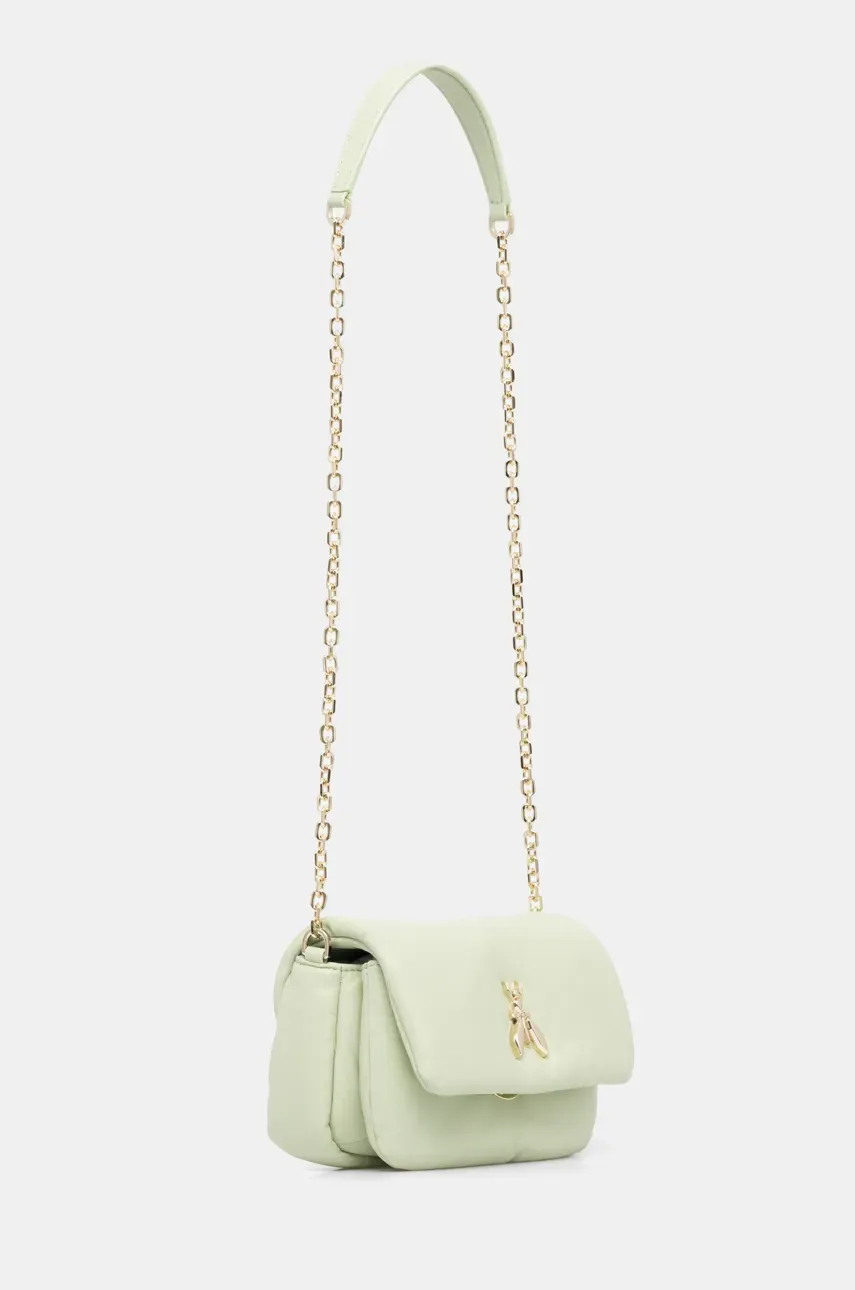 Кожаная сумочка Patrizia Pepe цвет зелёный 8B0219 L113 Кожаная сумочка Patrizia Pepe цвет зелёный 8B0219 L113