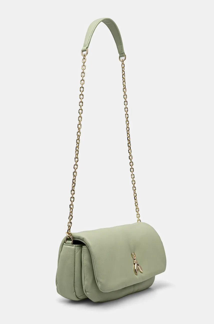 Кожаная сумочка Patrizia Pepe цвет зелёный 8B0220 L113 Кожаная сумочка Patrizia Pepe цвет зелёный 8B0220 L113