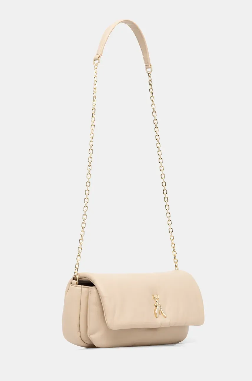 Кожаная сумочка Patrizia Pepe цвет бежевый 8B0220 L113 Кожаная сумочка Patrizia Pepe цвет бежевый 8B0220 L113