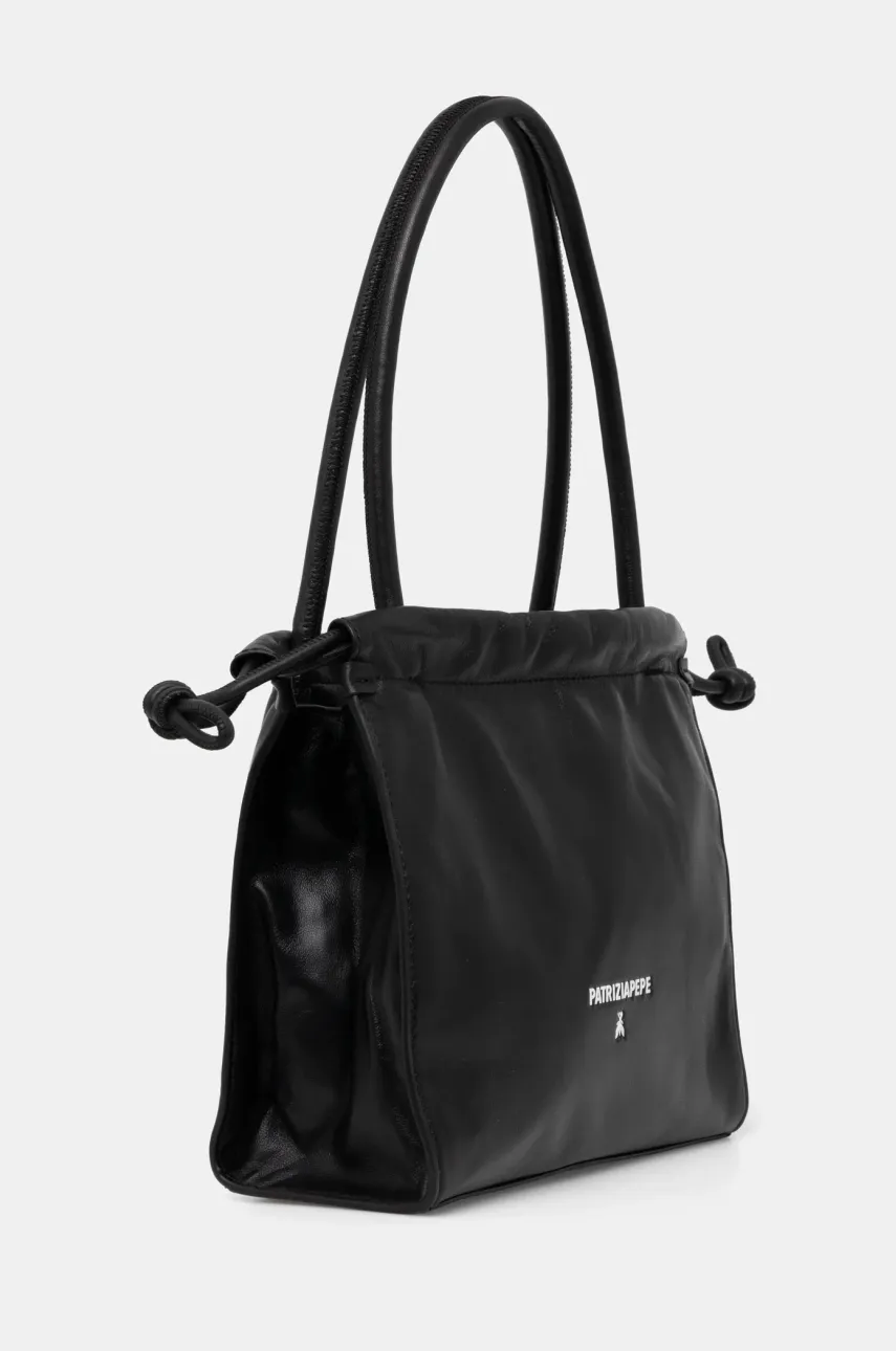 Кожаная сумочка Patrizia Pepe цвет чёрный 8B0251 L147 Кожаная сумочка Patrizia Pepe цвет чёрный 8B0251 L147