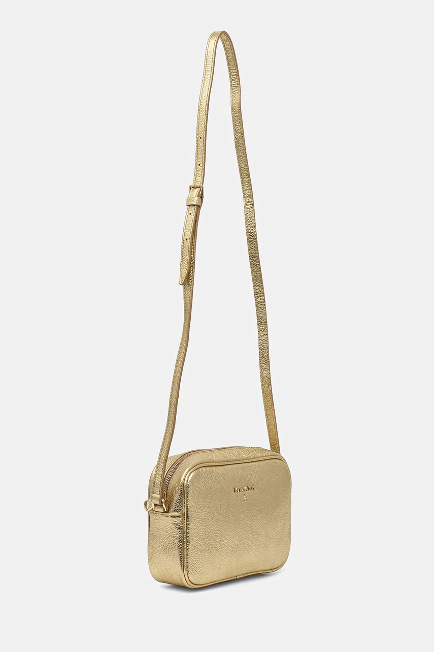 Кожаная сумочка Patrizia Pepe цвет золотой 8B8985 L138 Кожаная сумочка Patrizia Pepe цвет золотой 8B8985 L138