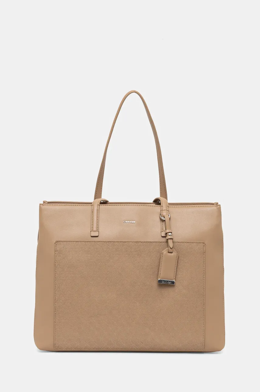 Kabelka Calvin Klein béžová barva, K60K612774