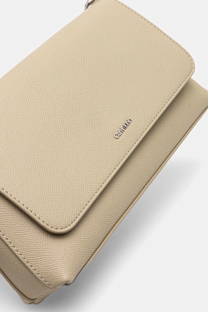 Τσάντα Calvin Klein χρώμα: μπεζ, K60K612805 φωτογραφία