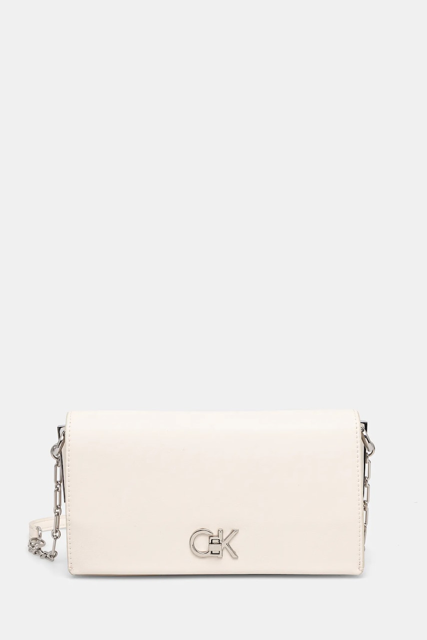 Levně Kabelka Calvin Klein bílá barva, K60K612806