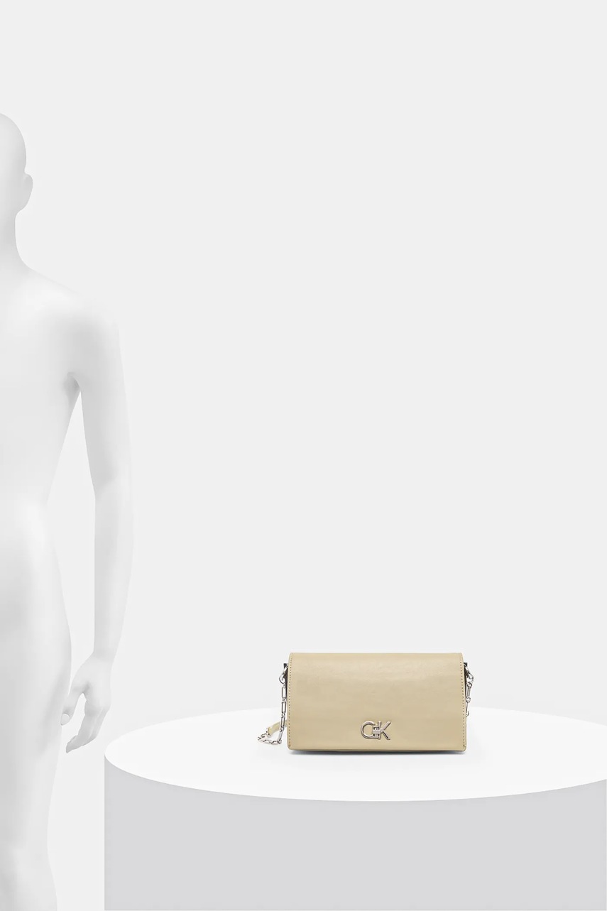 Τσάντα Calvin Klein χρώμα: μπεζ, K60K612806 φωτογραφία