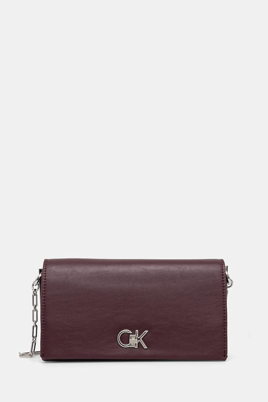 Levně Kabelka Calvin Klein vínová barva, K60K612806