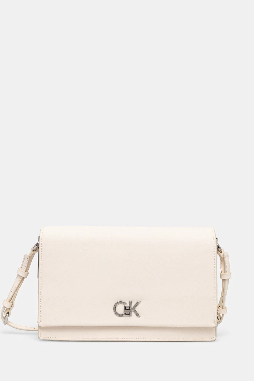 Levně Kabelka Calvin Klein bílá barva, K60K612807