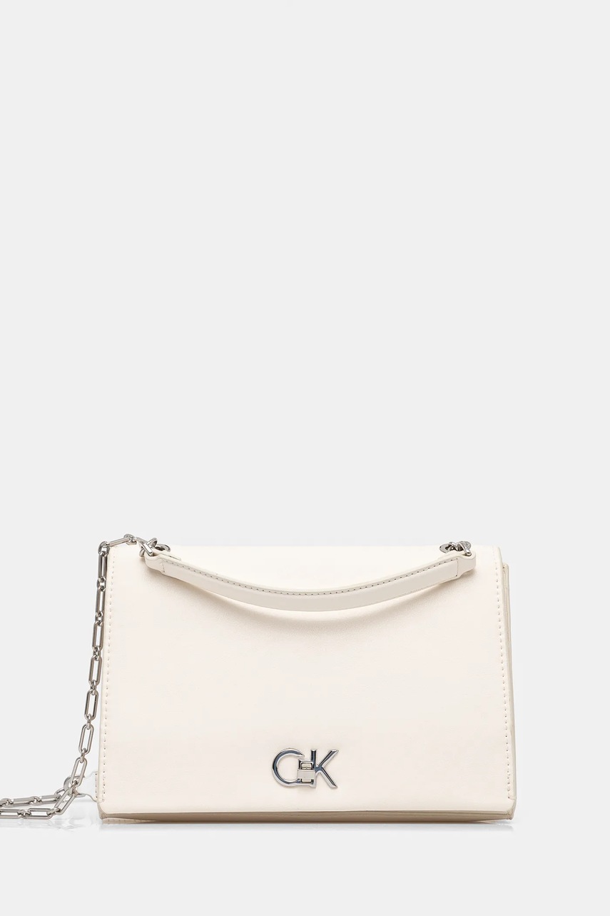 Levně Kabelka Calvin Klein bílá barva, K60K612810