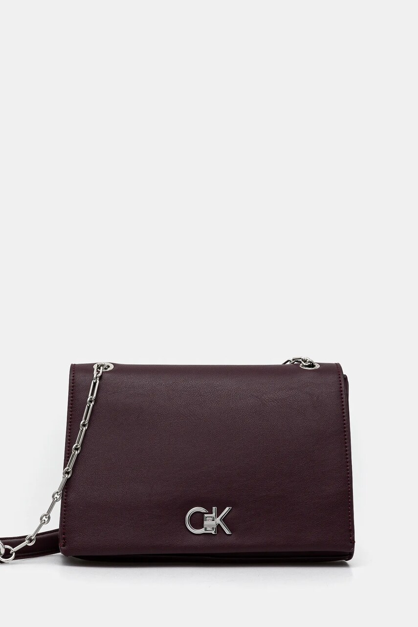 Levně Kabelka Calvin Klein vínová barva, K60K612810