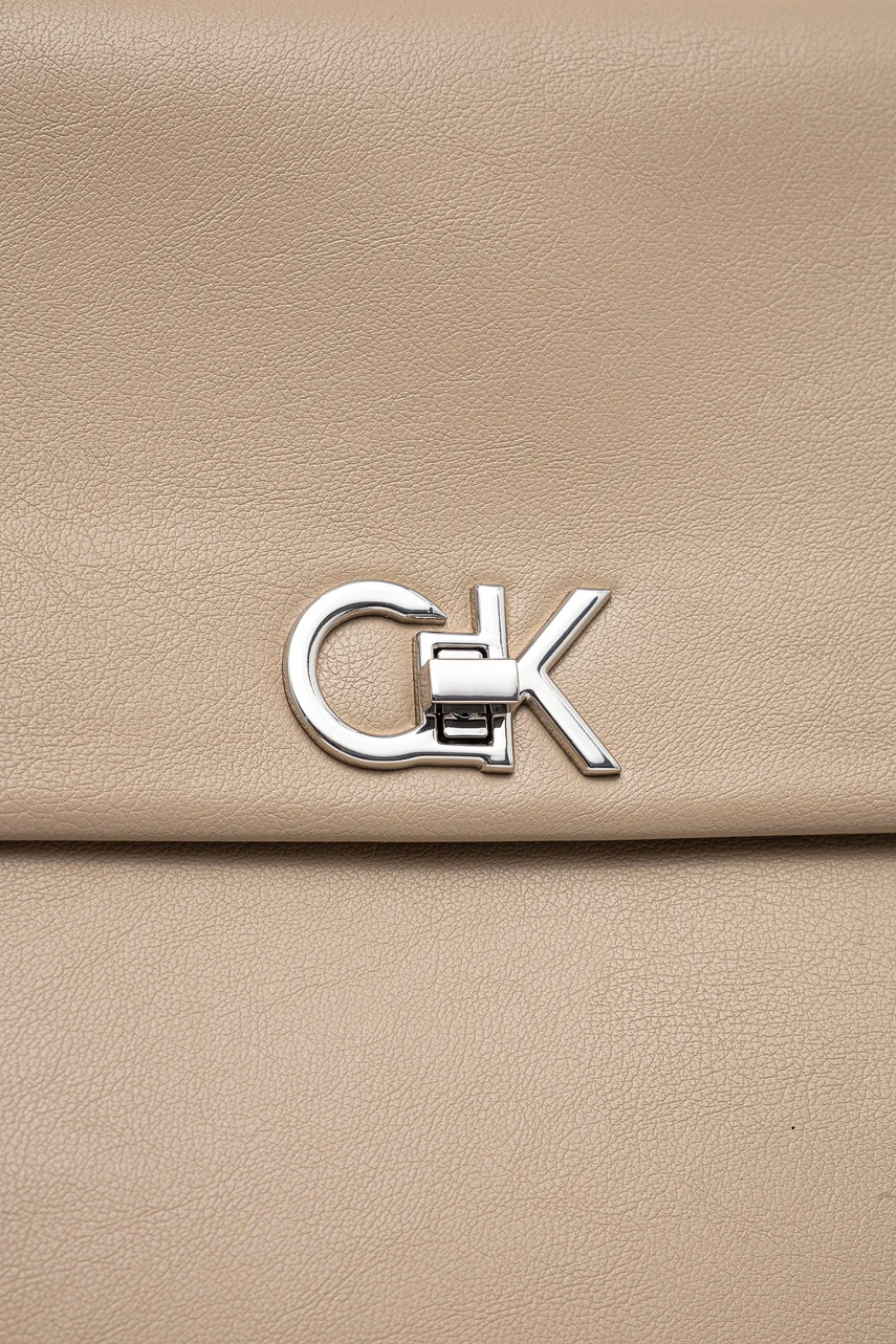 Τσάντα Calvin Klein χρώμα: μπεζ, K60K612811 φωτογραφία