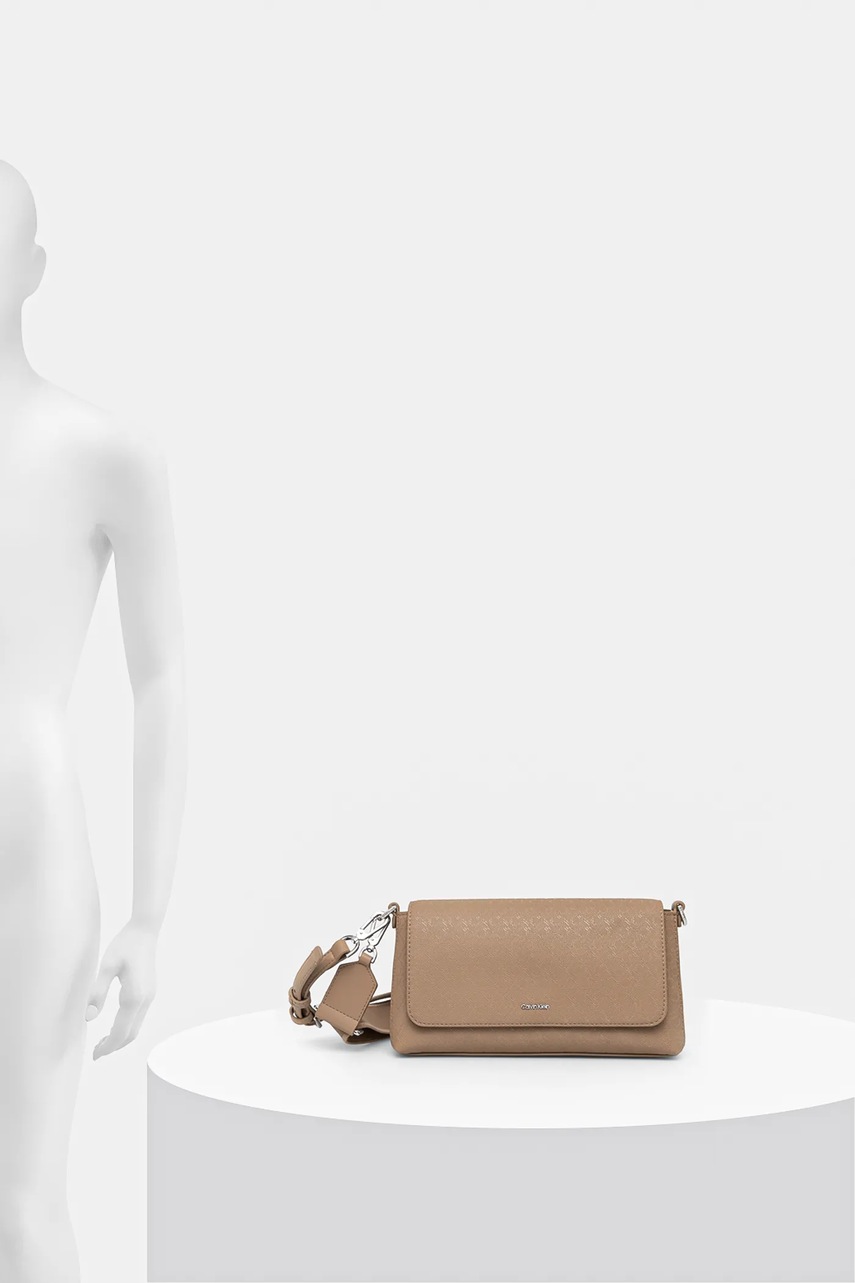 Τσάντα Calvin Klein χρώμα: μπεζ, K60K612815 φωτογραφία