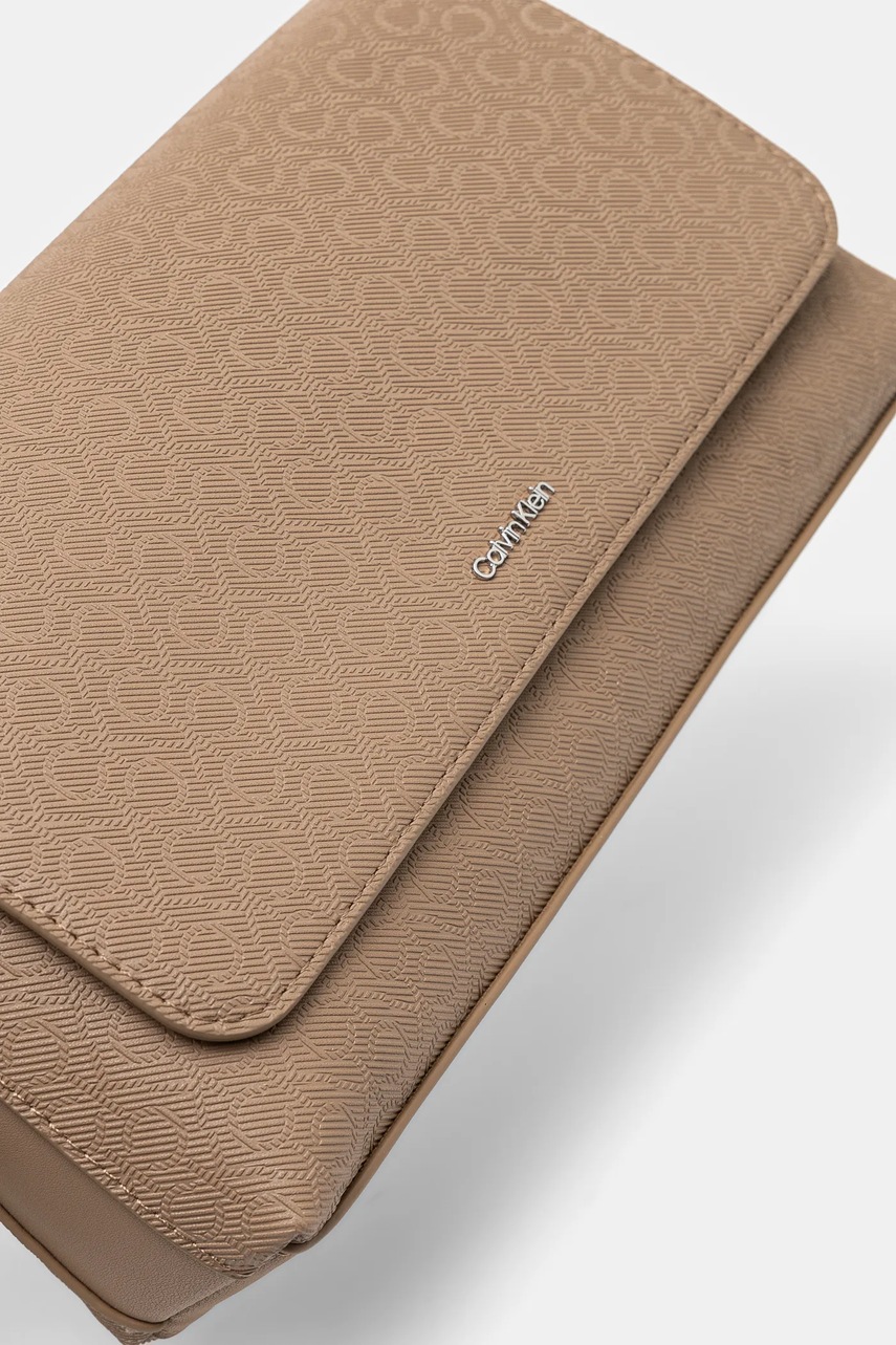 Τσάντα Calvin Klein χρώμα: μπεζ, K60K612815 φωτογραφία