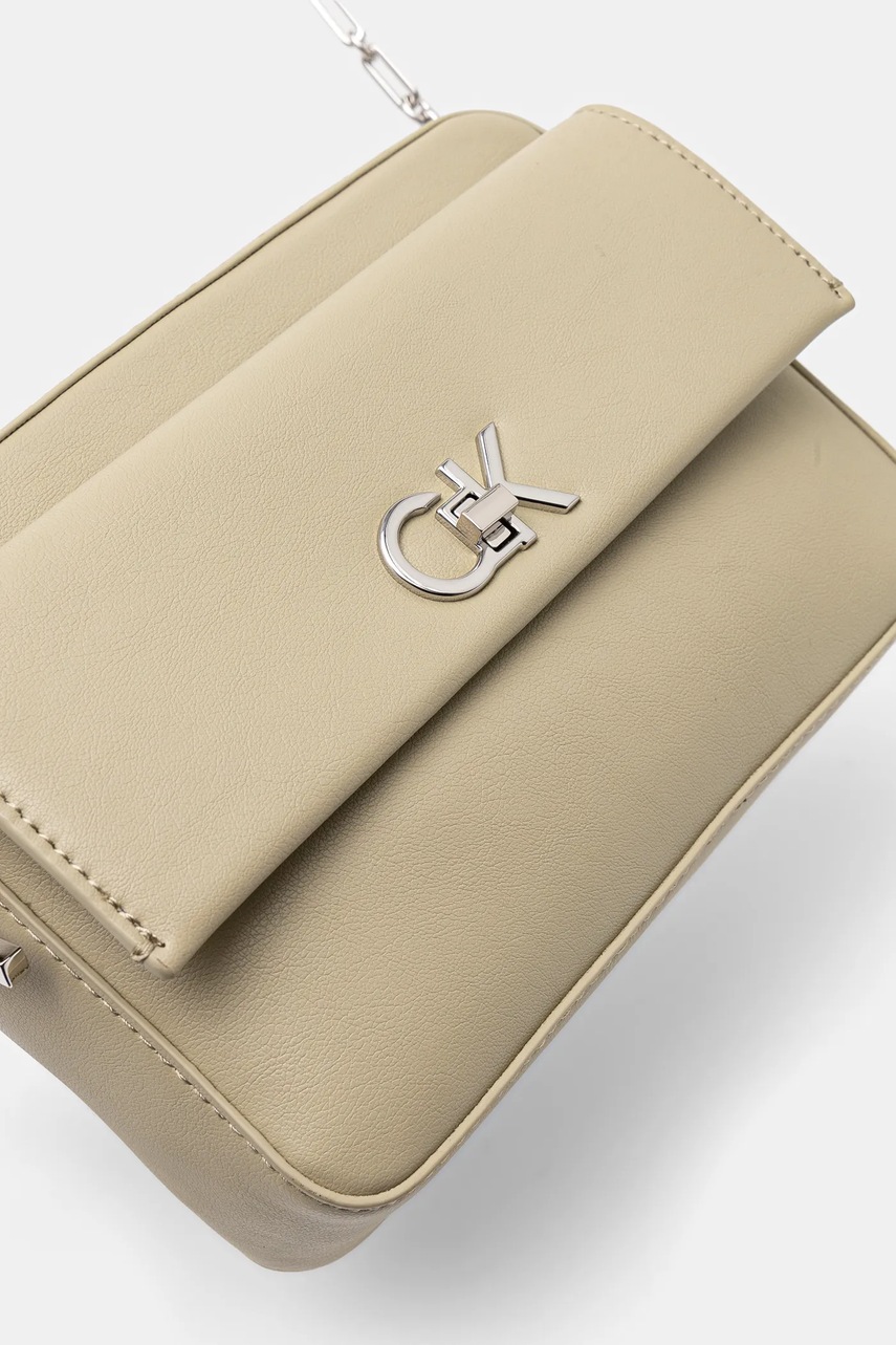 Τσάντα Calvin Klein χρώμα: μπεζ, K60K613089 φωτογραφία