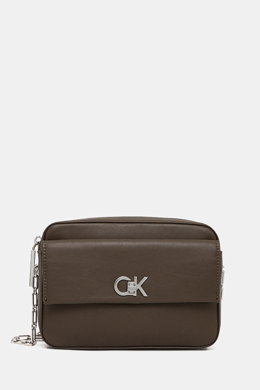 Levně Kabelka Calvin Klein hnědá barva, K60K613089
