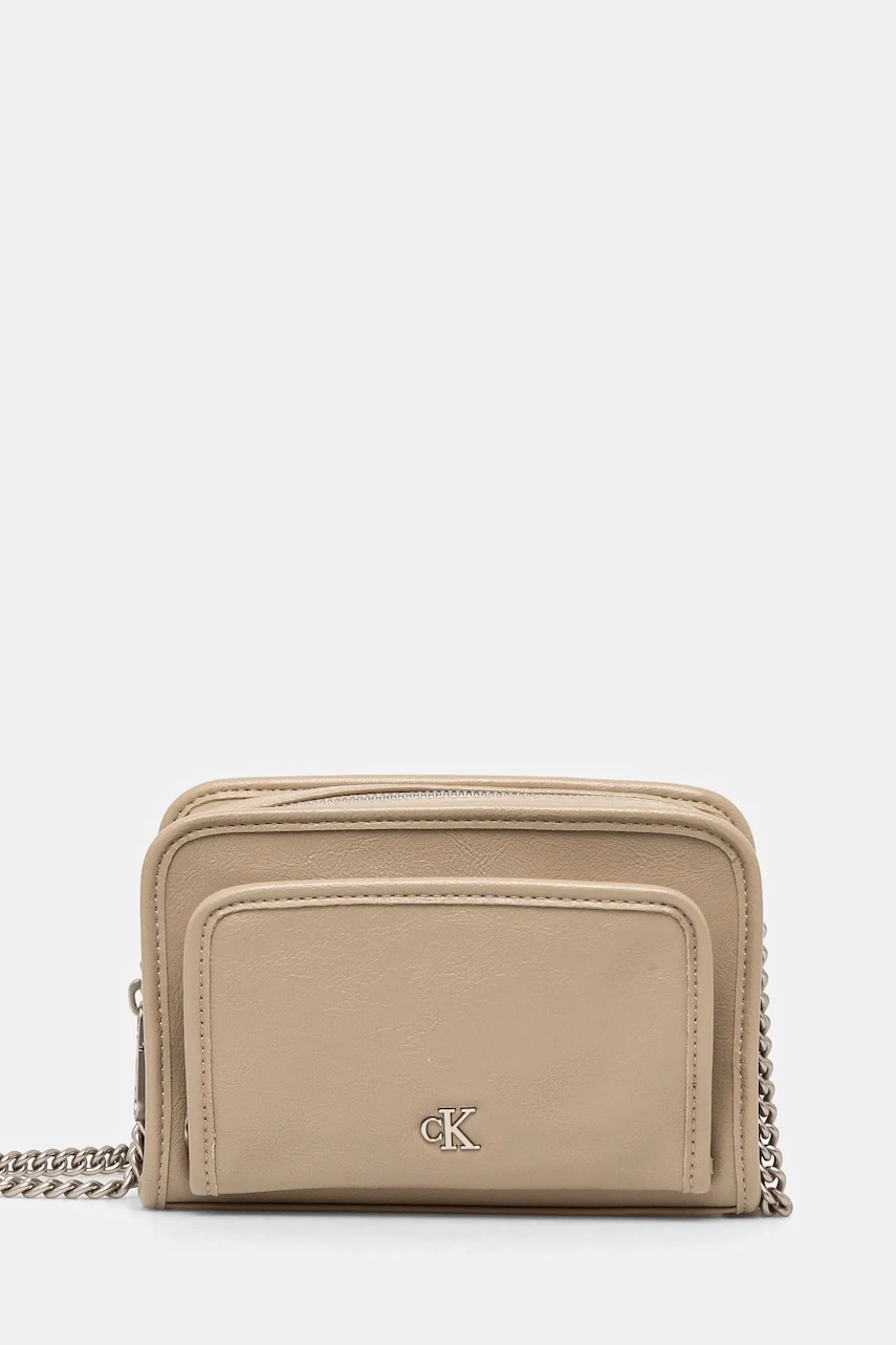 Kabelka Calvin Klein Jeans béžová barva, K60K613047