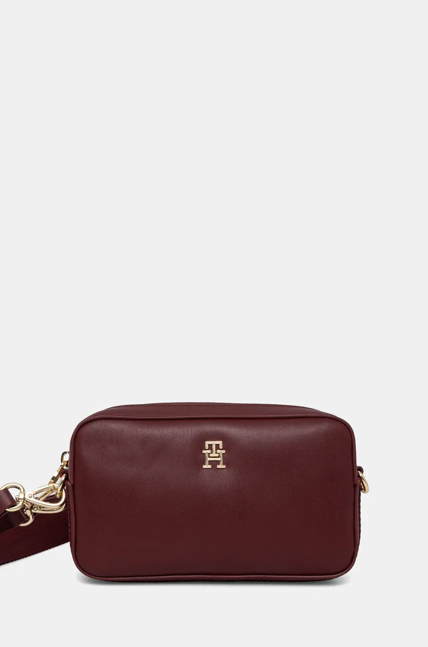 Kabelka Tommy Hilfiger vínová barva, AW0AW16894