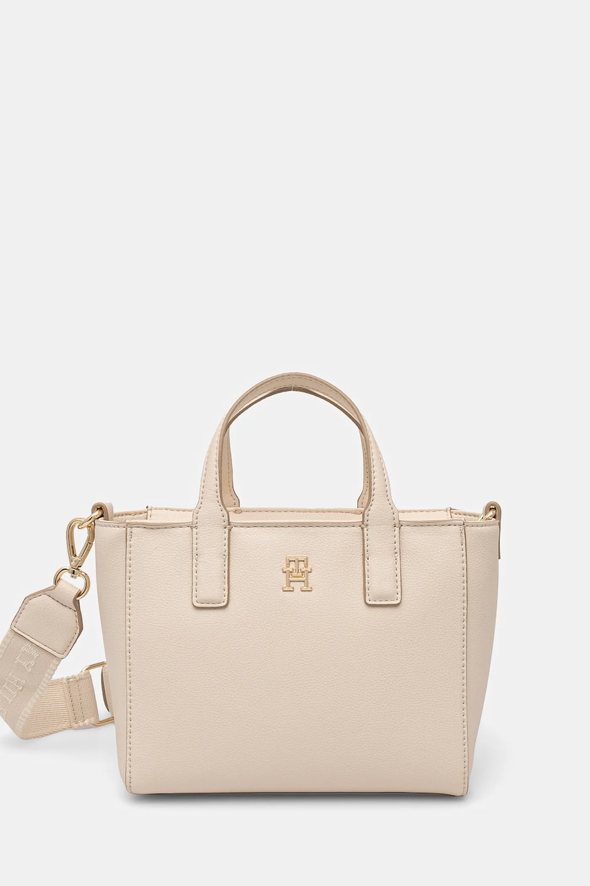Kabelka Tommy Hilfiger béžová barva, AW0AW16907