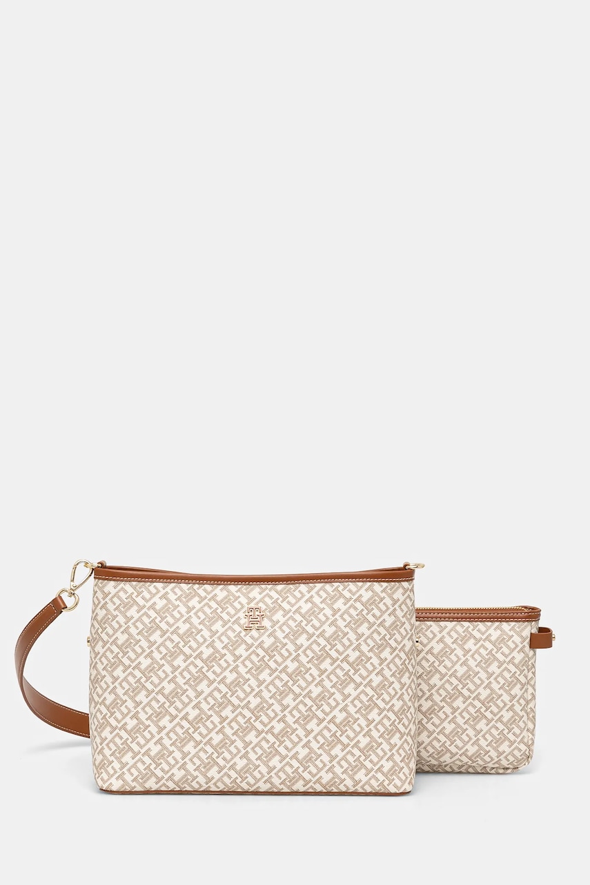 Kabelka Tommy Hilfiger béžová barva, AW0AW17342