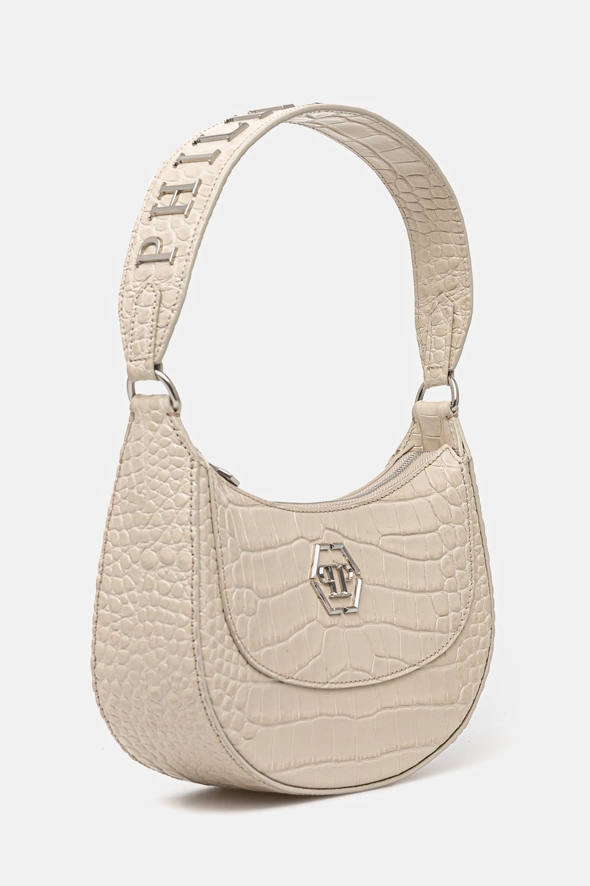 Кожаная сумочка Philipp Plein цвет бежевый SAEA WBA2064 PLE010N Кожаная сумочка Philipp Plein цвет бежевый SAEA WBA2064 PLE010N