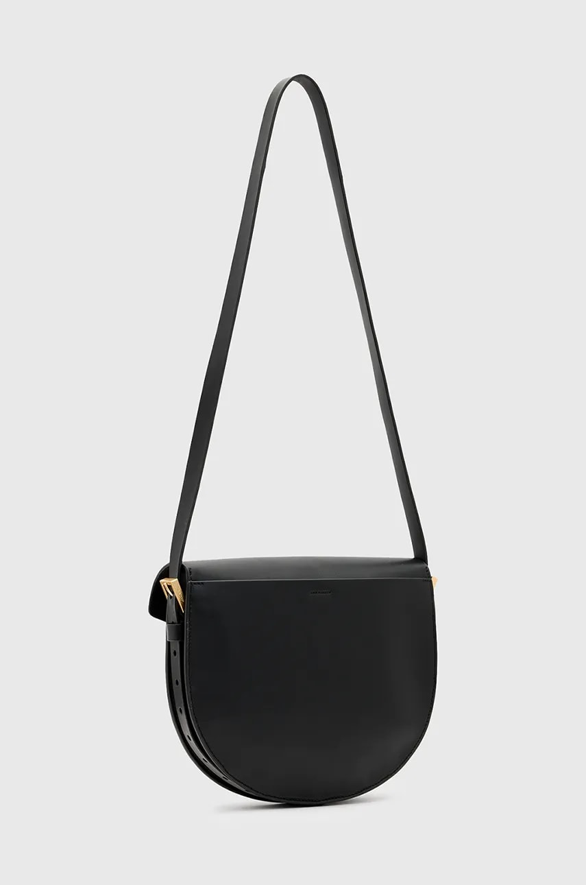 Кожаная сумочка AllSaints MIRO SADDLE цвет чёрный W216XB Кожаная сумочка AllSaints MIRO SADDLE цвет чёрный W216XB