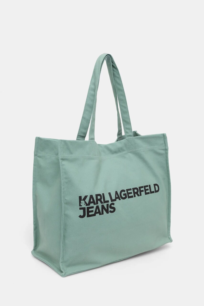 Хлопковая сумка Karl Lagerfeld Jeans цвет зелёный A1W50002 Хлопковая сумка Karl Lagerfeld Jeans цвет зелёный A1W50002