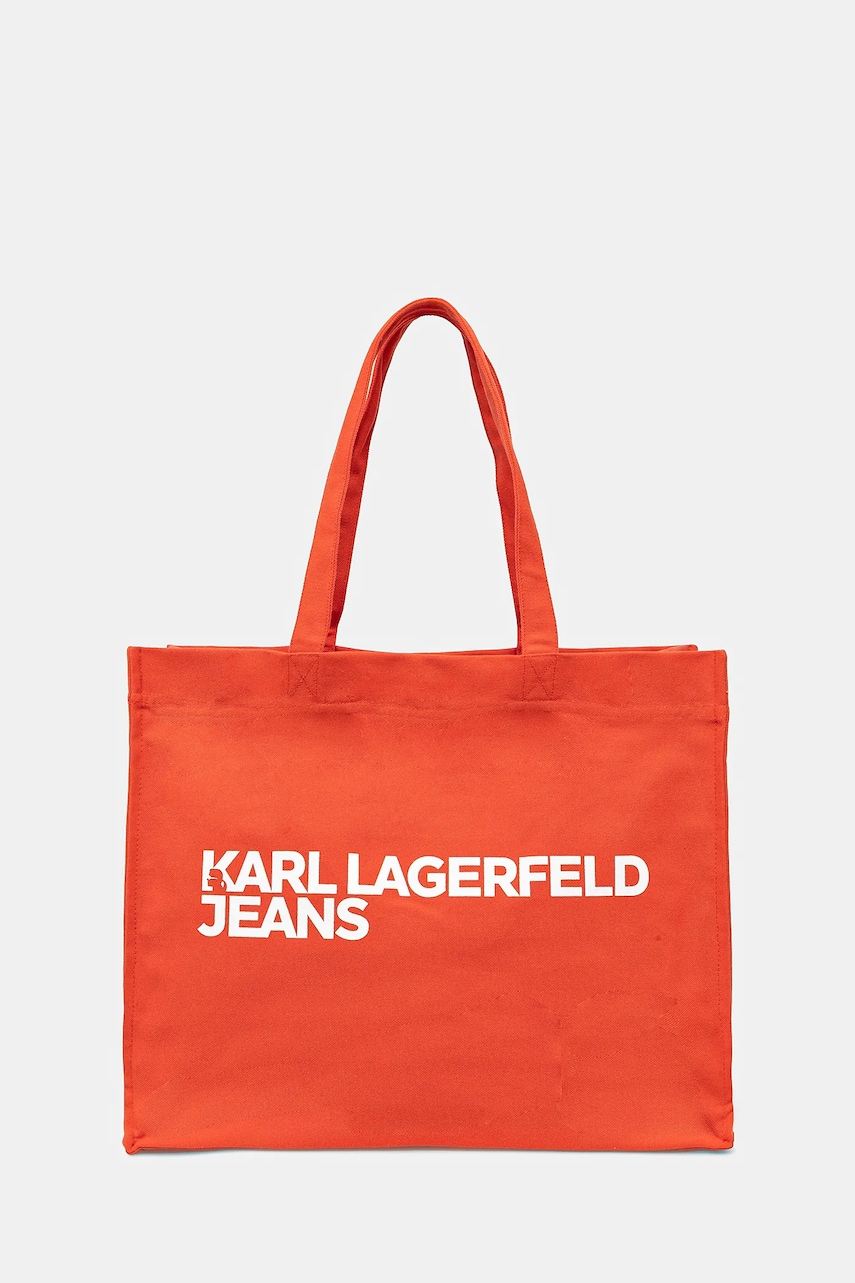 Karl Lagerfeld Jeans geanta de bumbac culoarea portocaliu, A1W50002 Karl Lagerfeld Jeans geanta de bumbac culoarea portocaliu, A1W50002