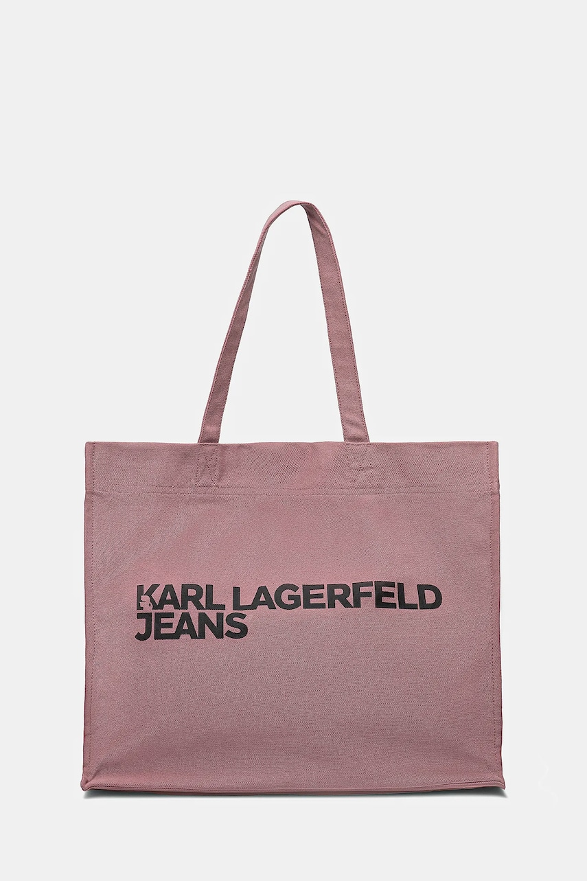 Karl Lagerfeld Jeans geanta de bumbac culoarea roz, A1W50002 Karl Lagerfeld Jeans geanta de bumbac culoarea roz, A1W50002