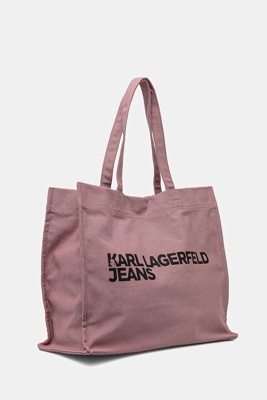 Хлопковая сумка Karl Lagerfeld Jeans цвет розовый A1W50002 Хлопковая сумка Karl Lagerfeld Jeans цвет розовый A1W50002