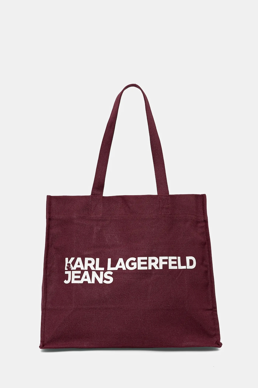 Karl Lagerfeld Jeans geantă de bumbac culoarea roz, A1W50002