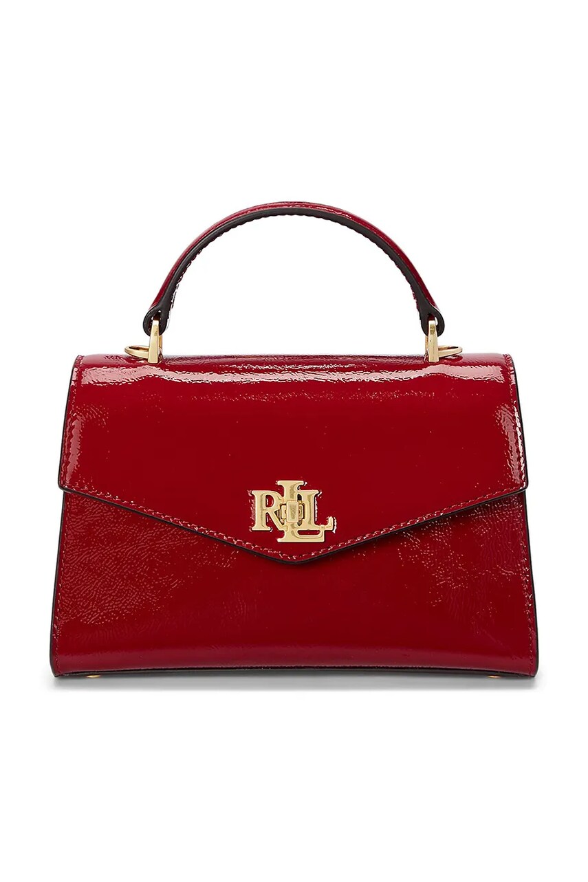 Levně Kožená kabelka Lauren Ralph Lauren červená barva, 431958994