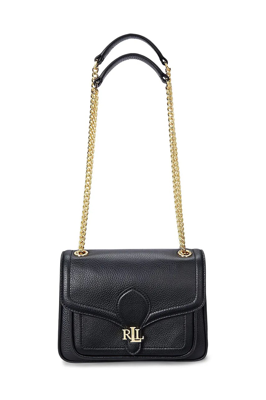 Levně Kožená kabelka Lauren Ralph Lauren černá barva, 431959003