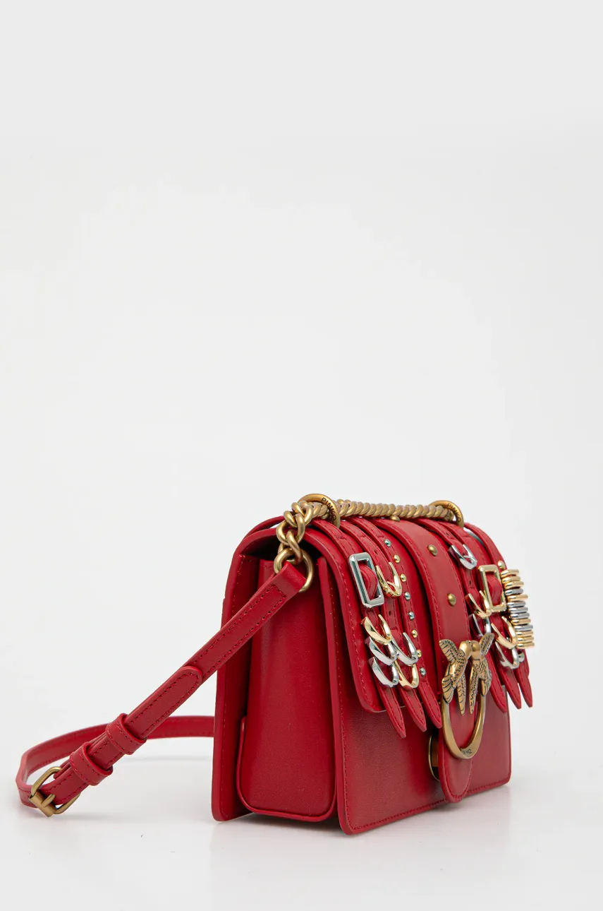 Кожаная сумочка Pinko цвет красный 103335 A26K Кожаная сумочка Pinko цвет красный 103335 A26K