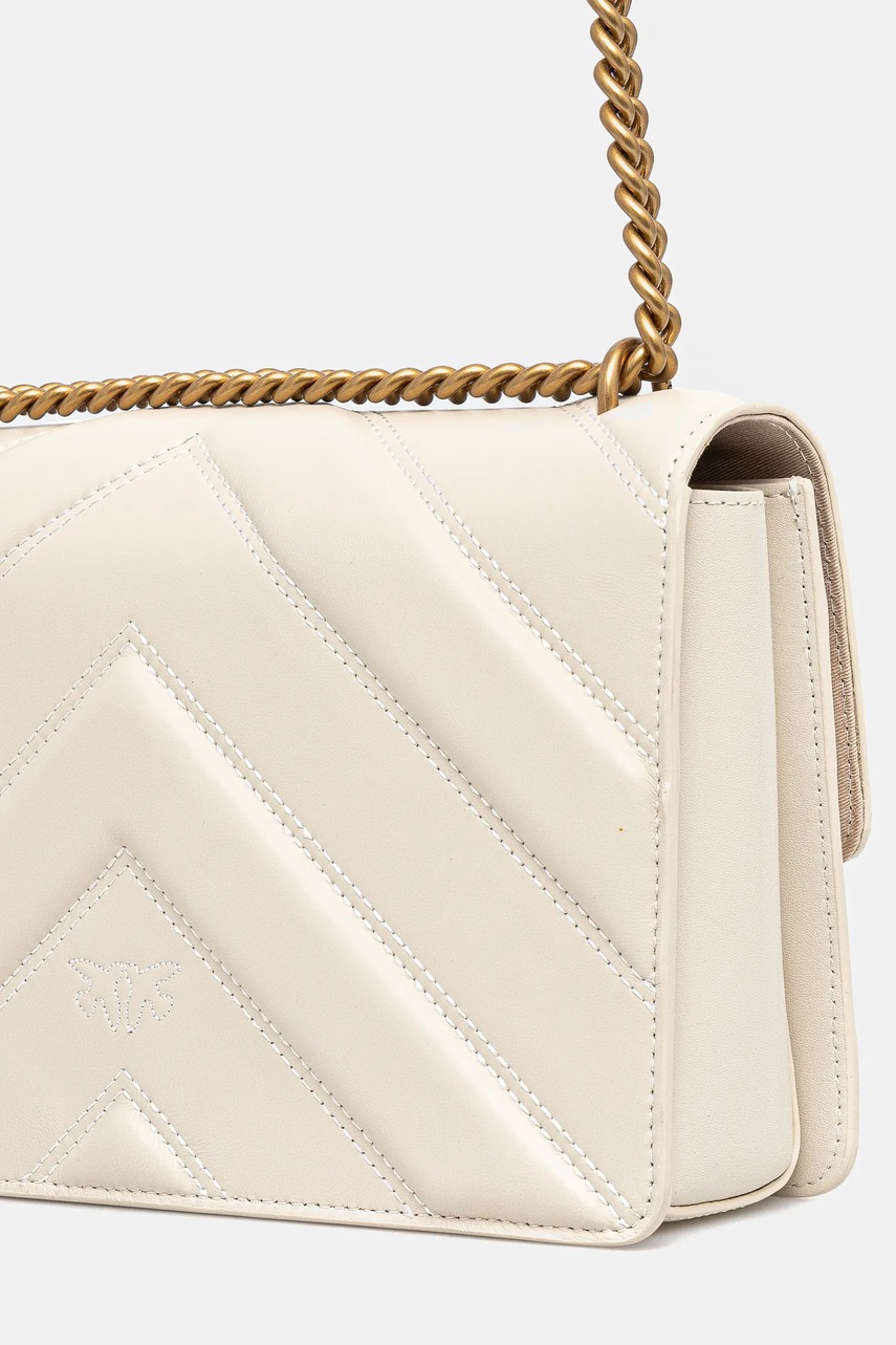 Δερμάτινη τσάντα Pinko χρώμα: μπεζ, 104549 A26Z φωτογραφία