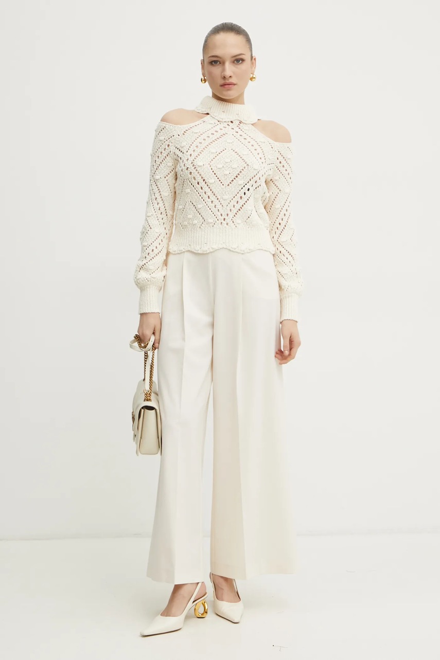 Δερμάτινη τσάντα Pinko χρώμα: μπεζ, 104549 A26Z φωτογραφία