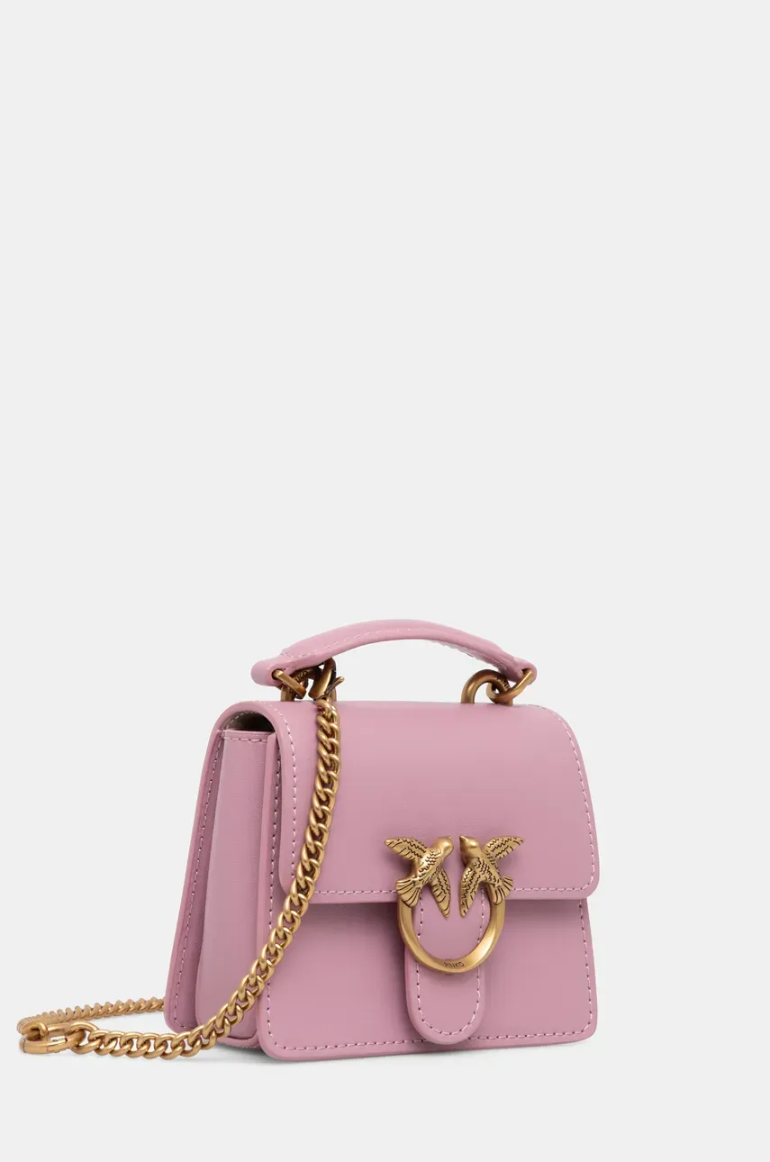 Кожаная сумочка Pinko цвет розовый 102740 A0F1 Кожаная сумочка Pinko цвет розовый 102740 A0F1