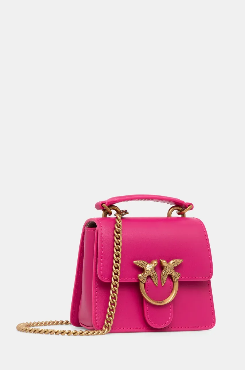 Кожаная сумочка Pinko цвет розовый 102740 A0F1 Кожаная сумочка Pinko цвет розовый 102740 A0F1