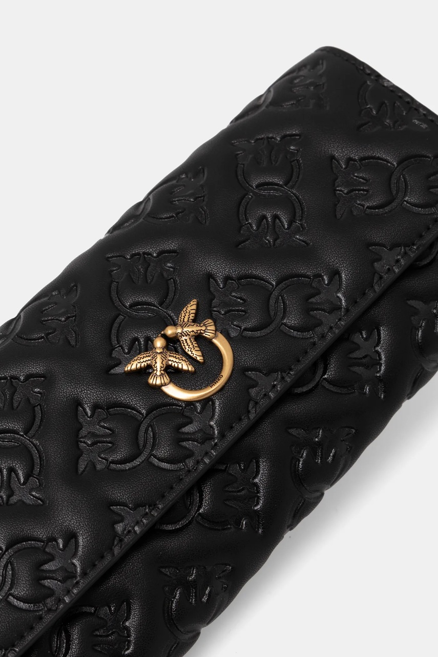 Δερμάτινη τσάντα ώμου Pinko χρώμα: μαύρο, 103765 A1YB φωτογραφία