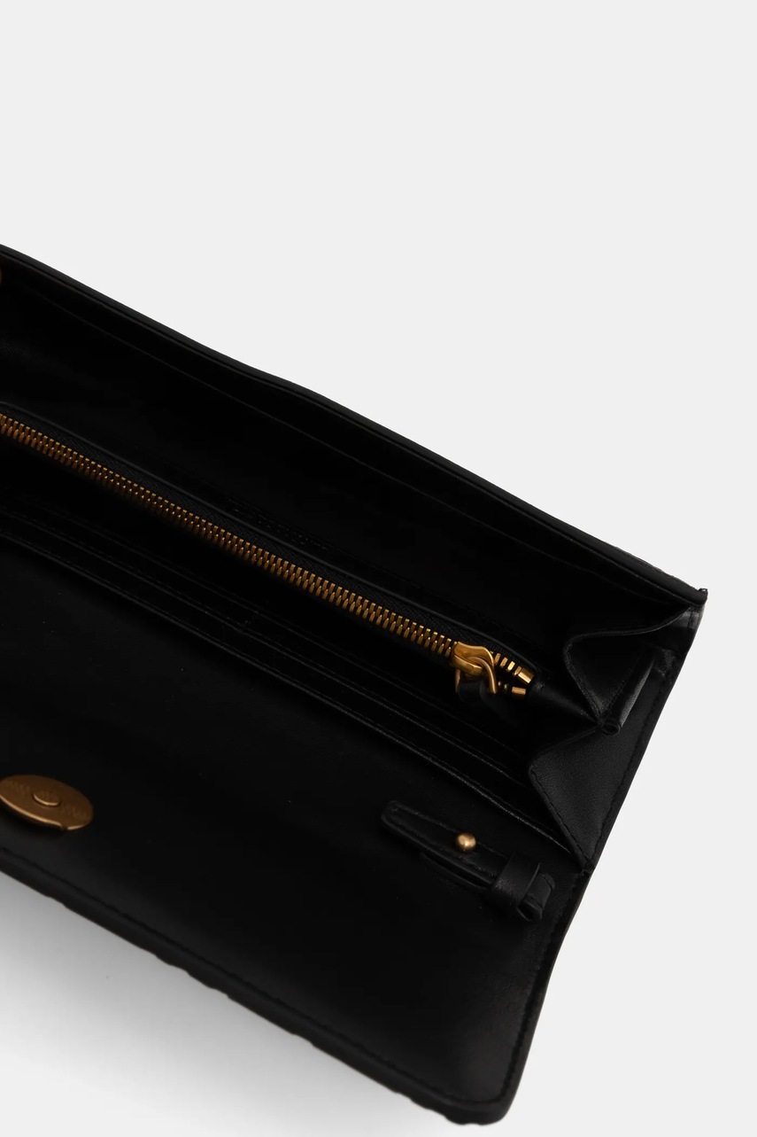 Δερμάτινη τσάντα ώμου Pinko χρώμα: μαύρο, 103765 A1YB φωτογραφία